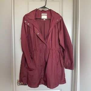 A New Day Burgundy Polyester Rain Coat Size L